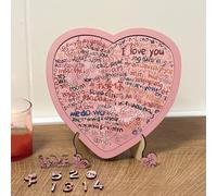 Puzzle en bois 100 langues « I Love You » - Cadeau de Saint-Valentin personnalisé - En bois - Pour Noël, petit ami, petite amie, mari, épouse