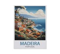 Puzzle en Bois 1000 pièces, Affiche de Voyage Vintage Madère Portugal, Jouet éducatif pour Adulte, Cadeau d'anniversaire - AV173-38x52cm