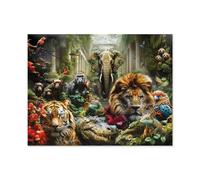 Puzzle en Bois 1000 Pièces，Animal de la Jungle Mystique，Adultes Enfants Assemblage De Puzzles Jouets（75x50cm）-C76