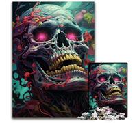 Puzzle en Bois 1000 pièces avec tête de Mort colorée idéal pour Les Adolescents idéal pour créer des Liens familiaux et pour décorer la Maison 1000 pièces (75 x 50 cm)