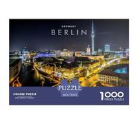 Puzzle en Bois 1000 pièces Berlin Night View Puzzle Activité familiale Cadeaux de Noël 1000 pièces (75 x 50 cm)