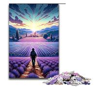 Puzzle en Bois 1000 pièces Champs de Lavande en Provence France pour Enfants décoration d'intérieur 1000 pièces (75 x 50 cm)
