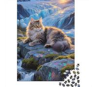 Puzzle en Bois 1000 Pièces - Chat norvégien de forêt | Odyssée Visuelle pour Petits Explorateurs Et Grands Rêveurs | Plongez dans Un Monde De Fantaisie