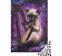 Puzzle en Bois 1000 Pièces - Chaton Siamois | Odyssée Visuelle pour Petits Explorateurs Et Grands Rêveurs | Plongez dans Un Monde De Fantaisie