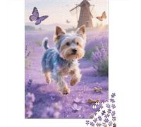 Puzzle en Bois 1000 Pièces - Chiot Yorkshire Terrier | Chef-d'Œuvre À Composer | Activité Relaxante, Satisfaction De L'Assemblage Complet