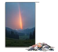 Puzzle en Bois 1000 pièces Double Arc-en-Ciel à Travers la vallée après la Pluie pour Enfants décoration d'intérieur 1000 pièces (75 x 50 cm)