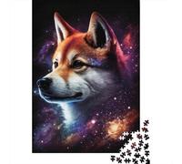 Puzzle en Bois 1000 pièces Galaxy Shiba Inu pour Adultes, Jeu éducatif, défi, 1000 pièces (38 x 26 cm)