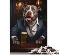Puzzle en Bois 1000 pièces Happy XL Bully in The Pub Puzzle Activité familiale Cadeaux de Noël 1000 pièces (75 x 50 cm)