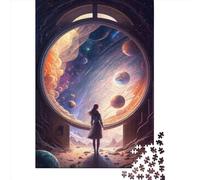 Puzzle en Bois 1000 Pièces La Porte de L'Inconnu pour Adultes Jeu Éducatif Jouet de Défi 1000 Pièces (38x26cm)