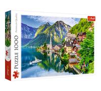 Puzzle En Bois 1000 Pièces Lac Hallstatt Autriche Paysage Montagne Village Scène