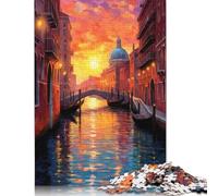Puzzle en Bois 1000 pièces Le Grand Canal à Venise Puzzle pour Adultes et Adolescents Puzzles en Bois sur Plateau Jouet éducatif Jeu Familial 1000 pièces (75x50cm)