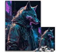 Puzzle en Bois 1000 pièces Loup Humain, décoration DIY, défi cérébral, pour Adultes, Famille, Cadeau de Vacances 26 x 38 cm