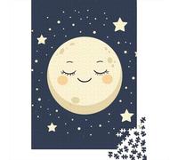 Puzzle en bois 1000 pièces Motif lune puzzle rectangulaire créatif fantastique puzzle adulte 1000 pièces (75 x 50 cm)