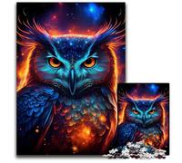 Puzzle en Bois 1000 pièces « Nébuleuse Chouette » pour Adultes, détente et défi, décoration d'intérieur colorée, pour Les Amis 50x75cm/19,68x29,52 Pouces