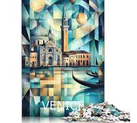 Puzzle en Bois 1000 pièces Paysage Urbain géométrique de Venise - Grand Canal et Basilique Art Puzzles d'activités familiales 1000 pièces (75 x 50 cm)