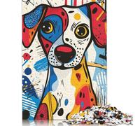 Puzzle en Bois 1000 pièces Pop Art Portrait de Chien pour Adultes (75 x 50 cm)