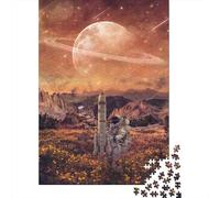 Puzzle en Bois 1000 pièces pour Adultes Astronaute avec fusée Puzzle carré pour Enfants Jeux en Famille Cadeaux de Noël 1000 pièces (75 x 50 cm)