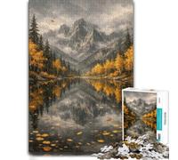 Puzzle en Bois 1000 pièces pour Adultes, Autumn Mountain Lake Reflection | Cadeau de fin d'année pour adulte avec loisir manuel en intérieur le w nd.