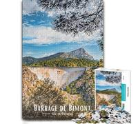 Puzzle en Bois 1000 pièces pour Adultes, Barrage de Bimont, Aix-en-Provence | Puzzle adulte : cadeau de fête pour fan de puzzle, activité autour de la table.