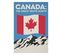 Puzzle en Bois 1000 pièces pour Adultes, Canada The Great White North | Cadeau de fin d'année pour fan de puzzle : loisir manuel en intérieur en intérieur.