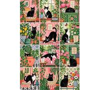 Puzzle en bois 1000 pièces pour adultes chats et carrelage botanique collage