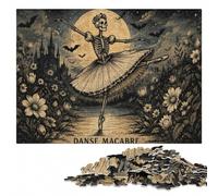 Puzzle en Bois 1000 pièces pour Adultes, Danse Macabre Skeleton Ballerina | À la maison : Puzzle pour adultes - loisir manuel en intérieur à la maison.