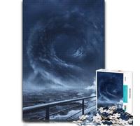 Puzzle en Bois 1000 pièces pour Adultes, Dramatic Hurricane Over The Ocean