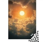 Puzzle en Bois 1000 pièces pour Adultes, Golden Sun Horizon Sky