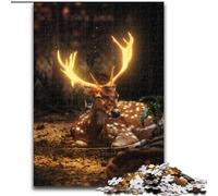 Puzzle en Bois 1000 pièces pour Adultes, Le Cerf Lumineux, Taille 50x75cm, Jeu Familial interactif, défi cérébral, Jouet éducatif