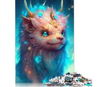 Puzzle en Bois 1000 pièces pour Adultes, Mignon bébé Dragon, Difficile, Cadeau de Noël, 1000 pièces (75 x 50 cm)