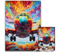Puzzle en Bois 1000 pièces pour Adultes, Motif Avion coloré, décoration idéale pour la Maison ou Le Bureau, Cadeau de Noël idéal, 50x75cm / 19,68x29,52 Pouces