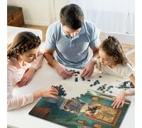 Puzzle en Bois 1000 pièces pour Adultes, Motif Chien lisant Un Journal, Exercice cérébral, Jeu de Divertissement, Cadeaux pour Adolescents, activité familiale, 1000 pièces (75 x 50 cm)