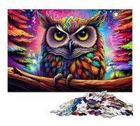 Puzzle en Bois 1000 pièces pour Adultes, Motif Chouette Fantastique, idéal pour Un Divertissement Relaxant, Un Cadeau de Noël ou Une décoration d'intérieur 50x75cm / 19,68x29,52 Pouces.