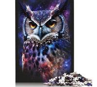 Puzzle en Bois 1000 pièces pour Adultes, Motif Hibou et Galaxie, idéal pour la Famille, pour Un ami (75 x 50 cm).