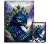 Puzzle en Bois 1000 pièces pour Adultes, Motif Paon Mythique, idéal pour Les Adolescents et Les soirées de Jeux en Famille (50 x 75 cm).