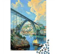 Puzzle en Bois 1000 pièces pour Adultes, Porto's Iconic Bridge De Noël