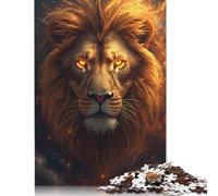 Puzzle en Bois 1000 pièces pour Adultes, Portrait de Lion Ardent, Difficile, 1000 pièces (75 x 50 cm)