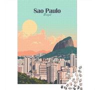 Puzzle en Bois 1000 pièces pour Adultes, Sao Paulo Cityscape 无水印 3B53B