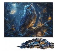 Puzzle en Bois 1000 pièces pour Adultes, Starbound Owl of The Arcane Forest | Cadeau puzzle - indices de couleur et de forme pour organiser le montage sur plusieurs sessions.