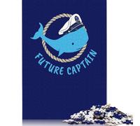 Puzzle en Bois 1000 pièces pour Adultes, thème Baleine, Futur Capitaine, Jouet éducatif Anti-Stress, Cadeau de Noël, 1000 pièces (75 x 50 cm)