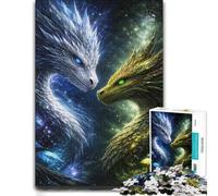 Puzzle en Bois 1000 pièces pour Adultes, Two Dragons Facing Each Other | Puzzle adulte - idée cadeau pour le Nouvel An avec loisir manuel en intérieur.