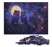 Puzzle en Bois 1000 pièces pour Adultes, Two Owls Under The Moonlight | Le repérage visuel et le tri - une organisation plus simple des pièces seul ou à plusieurs.