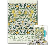 Puzzle en Bois 1000 pièces pour Adultes, William Morris Pomegranate Fruit | Cadeau pour amateur de puzzle : idée cadeau de Noël pour adulte, activité à partager en famille.