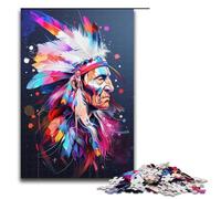 Puzzle en Bois 1000 pièces pour Enfants Indiens d'Amérique décoration d'intérieur 1000 pièces (75 x 50 cm)
