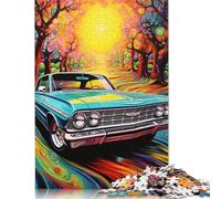 Puzzle en Bois 1000 pièces, Puzzles de Voitures de Sport colorées et Cool, Jeux éducatifs pour garçons et Filles de 18 Ans et Plus (1000 pièces, 75 x 50 cm)