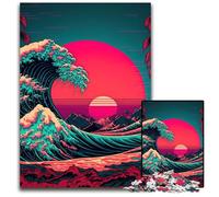 Puzzle en Bois 1000 pièces représentant Une Vague océanique au Japon, décoration à Faire soi-même, défi cérébral, pour Adultes, Famille, Cadeau de Vacances, 26 x 38 cm