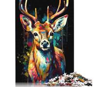 Puzzle en Bois 1000 pièces, Style cerf, 3 pour Adultes, Difficile, 1000 pièces (75 x 50 cm)
