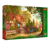 Puzzle En Bois 1000 Pièces Teatime Campagne Chaumière & Affiche Gratuite
