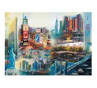 Puzzle en bois 1000 pièces - TREFL - Collage New York - Adulte - Voyage et cartes