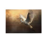 Puzzle en bois 1000 pièces WZYWHJ an egret prend le vol imprimé pour adultes et enfants, parfait pour s'amuser en famille, soulager le stress